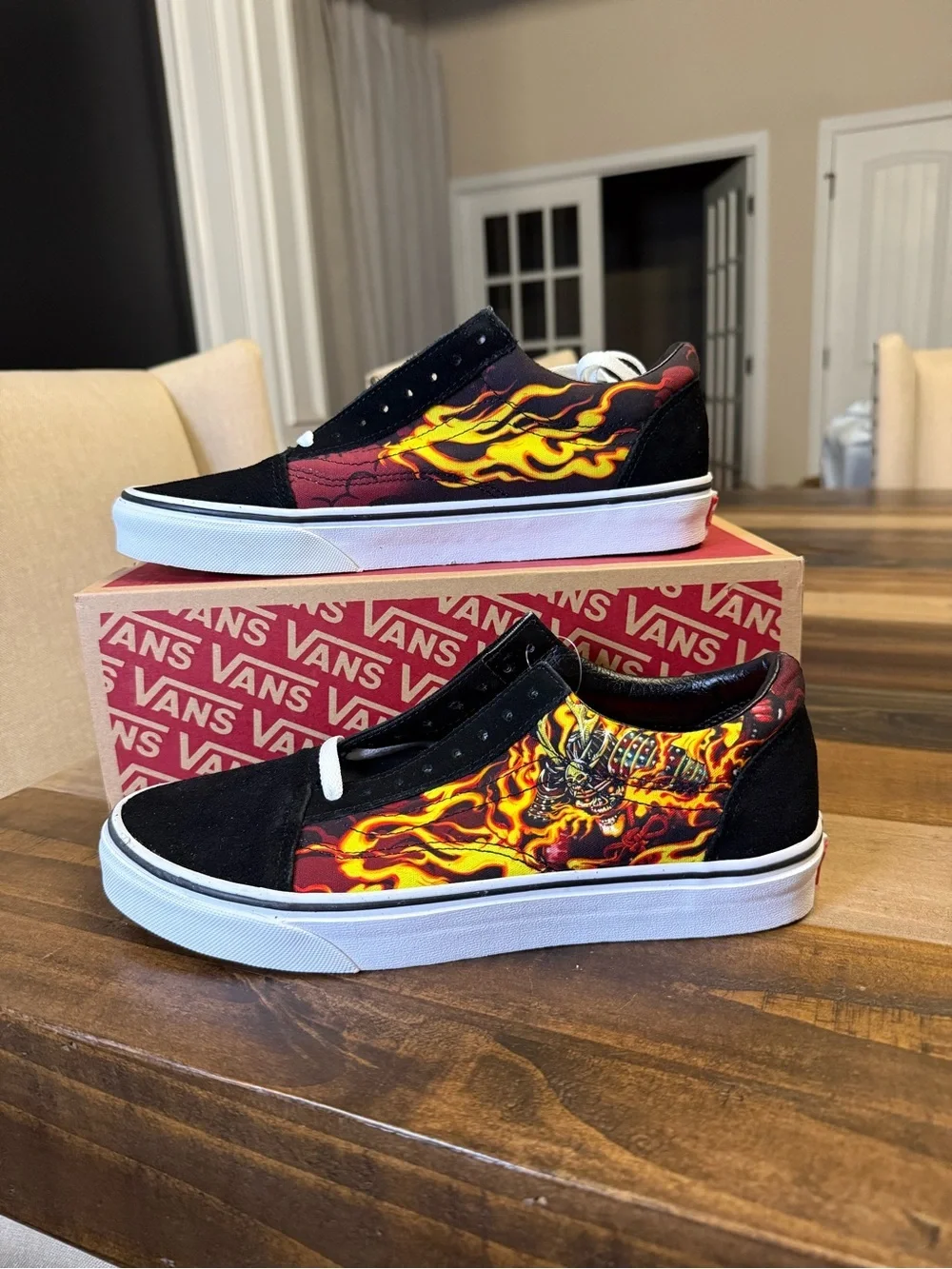 Vans Old Skool Samurai Rising Graphic Print Black/Flame Men’s US 6.5 or 8.5